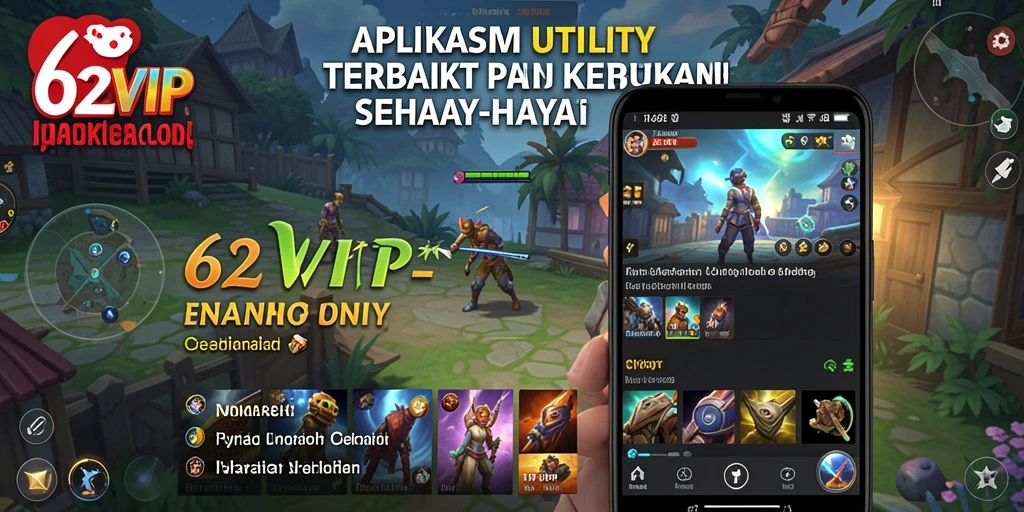 Tampilan antarmuka utama 62VIP yang intuitif dan sederhana.