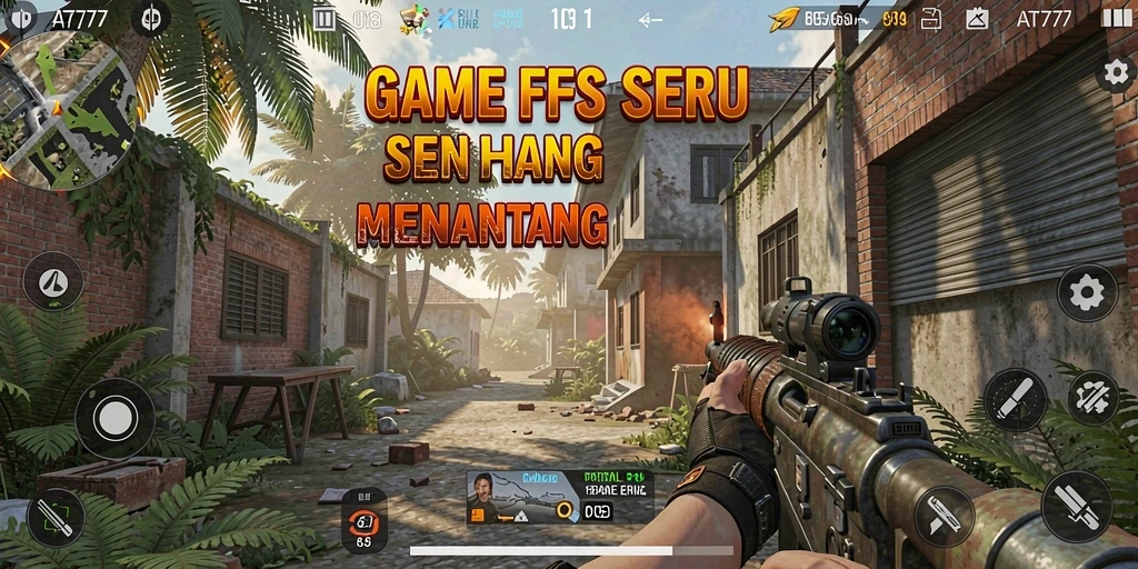 Screenshot gameplay AT777 menampilkan aksi tembak-menembak yang intens.