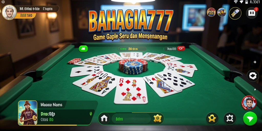 Tampilan gameplay menarik BAHAGIA777 dalam permainan Gaple.