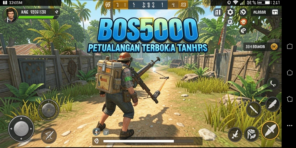 Screenshot gameplay BOS5000 menunjukkan petualangan epik di dunia terbuka.