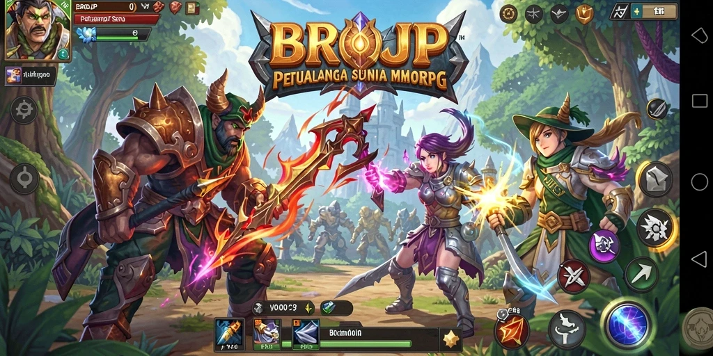 Gameplay seru BROJP menampilkan pertarungan epik antar pemain.