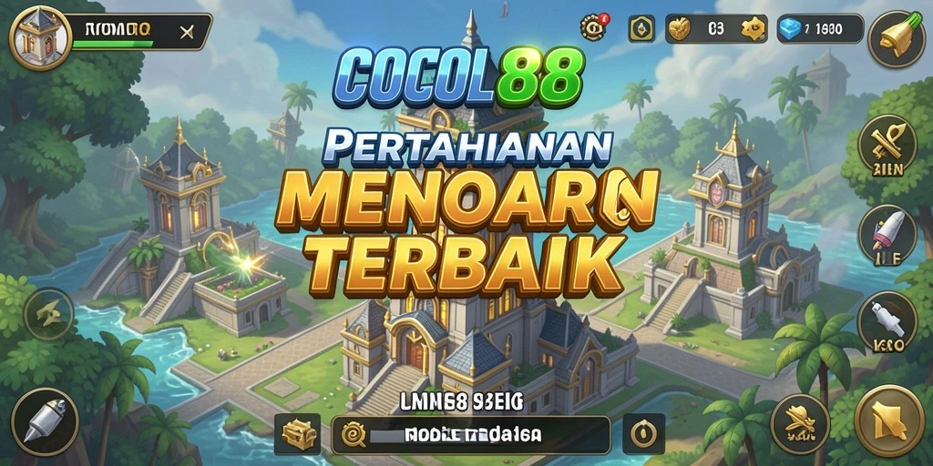 Screenshot gameplay COCOL88 menampilkan pertahanan menara yang epik.