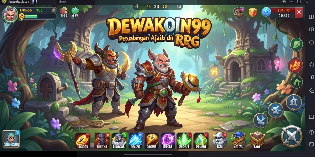 Tampilan gameplay mendalam dalam petualangan RPG DEWAKOIN99.