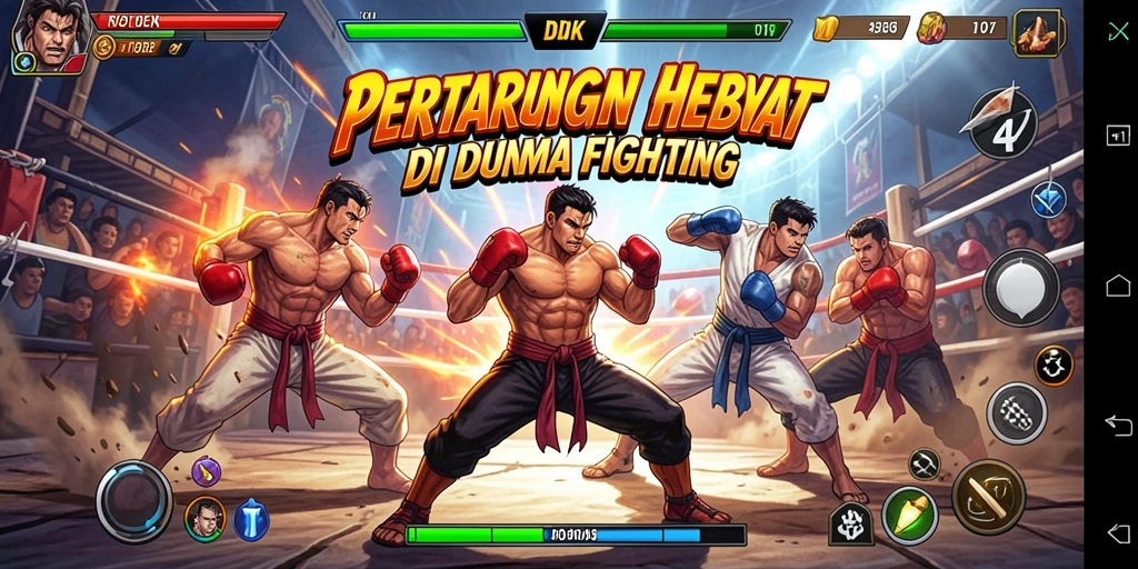 Gameplay mendebarkan dalam DKK dengan karakter Fighting yang kuat.