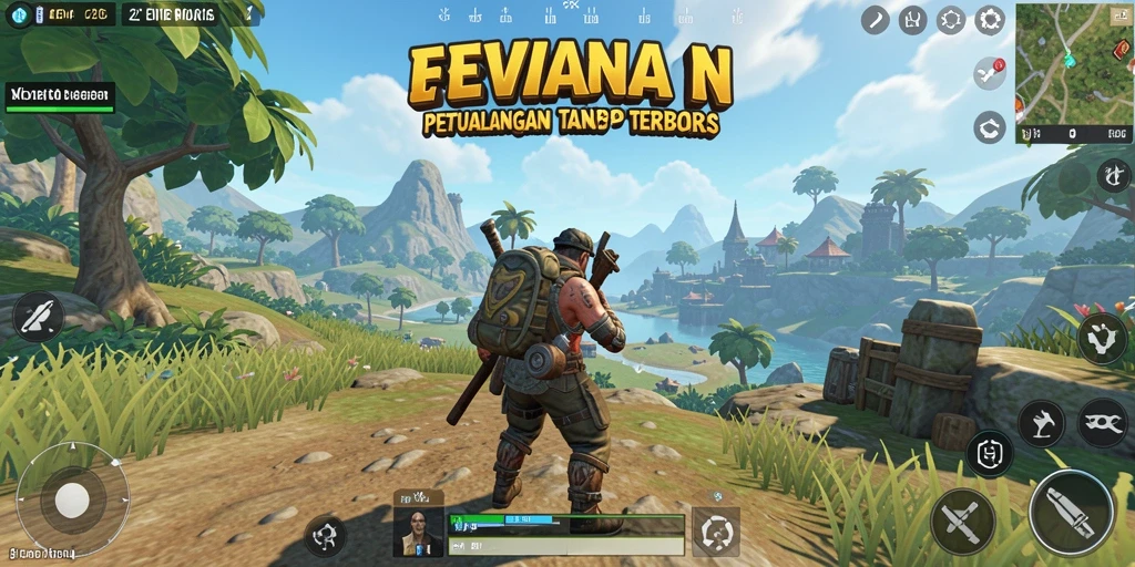 Screenshot menampilkan petualangan seru di dunia terbuka EVIP2.