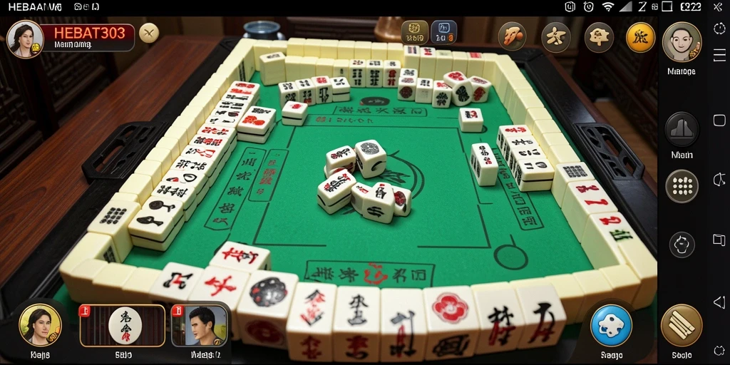 Tampilan utama gameplay HEBAT303 yang menampilkan papan Mahjong yang menarik.