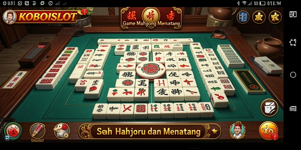 Screenshot KOBOISLOT menampilkan gameplay Mahjong yang menarik dan menantang.