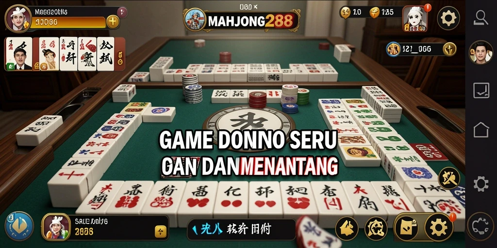 Tampilan gameplay seru dalam MAHJONG288 yang menunjukkan strategi domino.