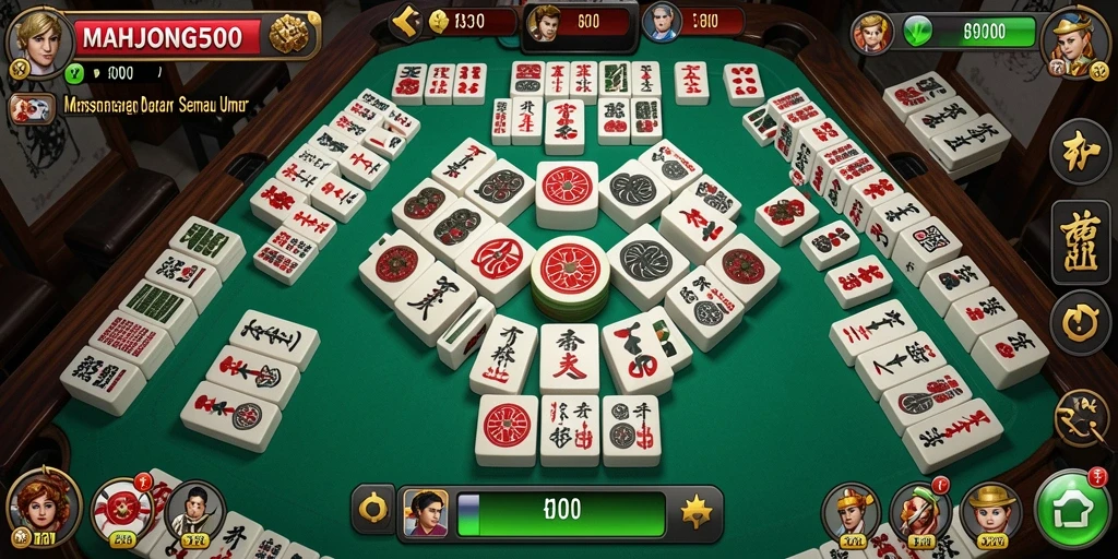 Tangkapan layar gameplay <strong>MAHJONG500</strong> yang menampilkan pencocokan ubin yang menarik.