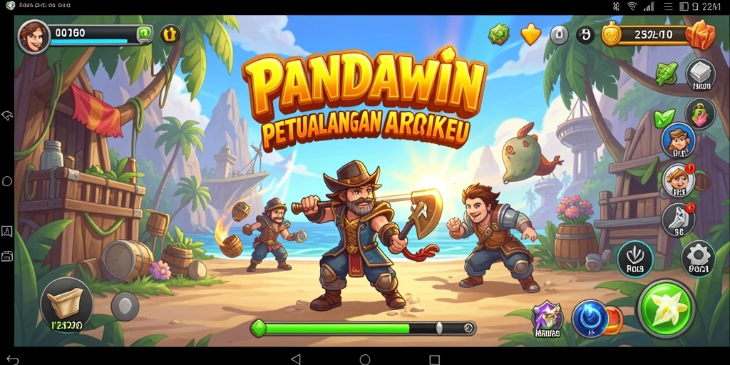 Tampilan gameplay menarik dari PANDAWIN yang penuh warna.