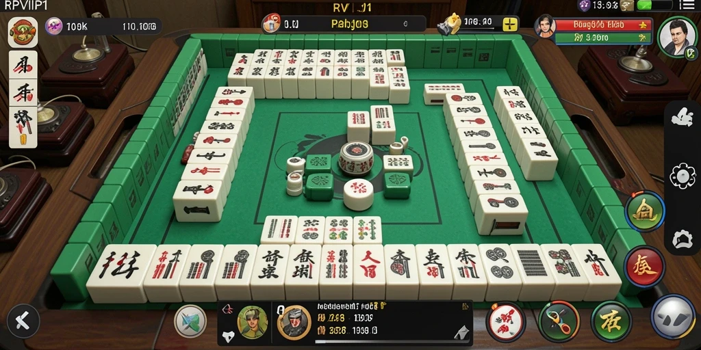 Tampilan menarik dari gameplay Mahjong RPVIP1 yang menantang.