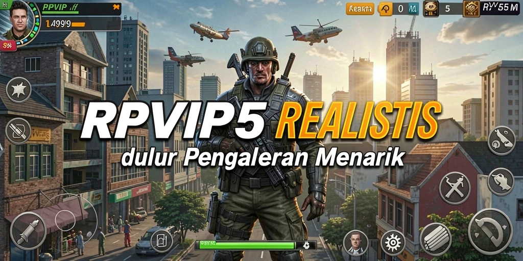 Tampilan gameplay RPVIP5 menunjukkan simulasi kehidupan yang mendalam.