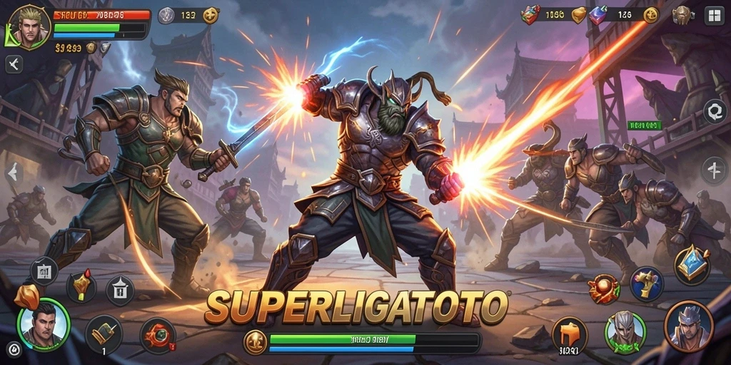 Screenshot utama SUPERLIGATOTO menampilkan aksi taktis dan strategi yang menarik.