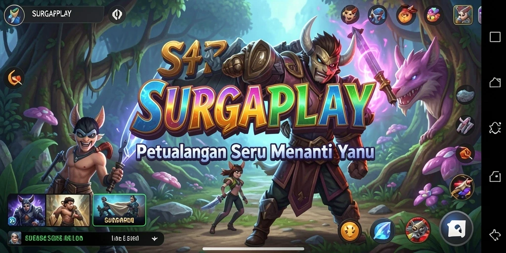 Gameplay SURGAPLAY yang menampilkan aksi seru dan karakter menarik.