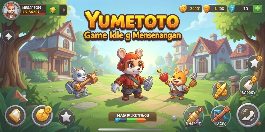 Tampilan gameplay YUMETOTO yang menawan dan santai.